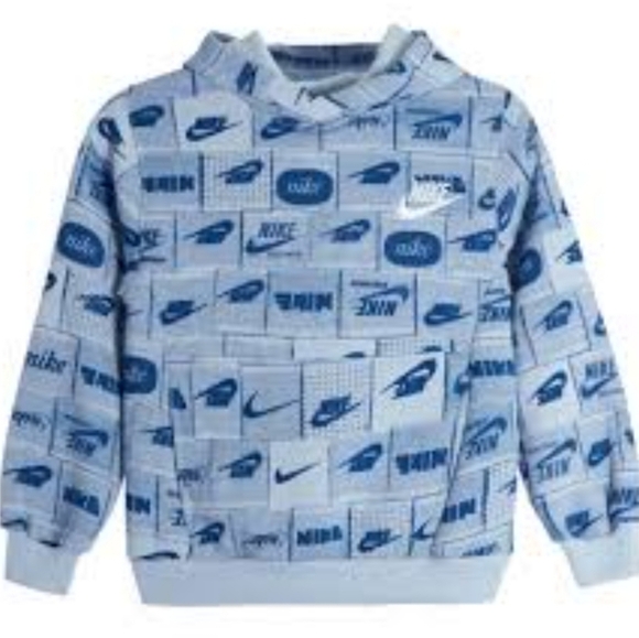 Nike Unisex NSW Club Armory Blue/White Hooded Sweatshirt Size XS - Picture 1 of 5